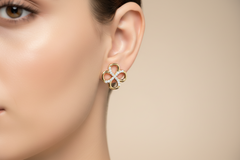 Open Clover Diamond Stud Earrings
