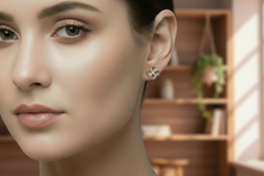 Open Clover Diamond Stud Earrings