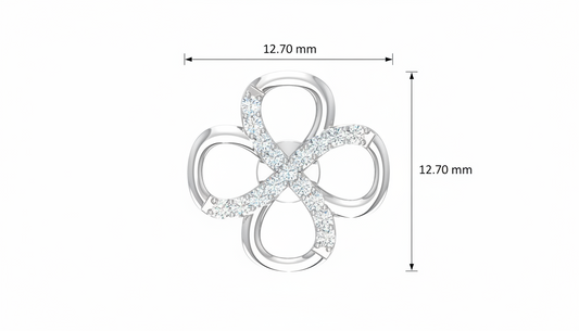 Open Clover Diamond Stud Earrings