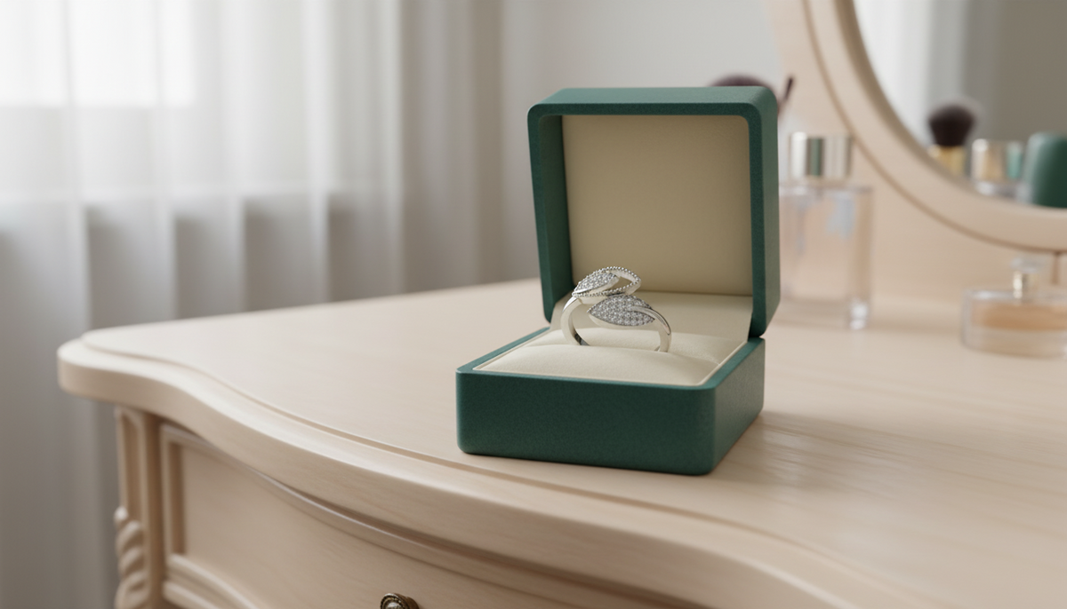 Gold Organic Leaf Diamond Ring