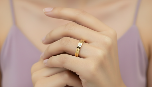 Sleek Flush-Set Diamond Band Ring