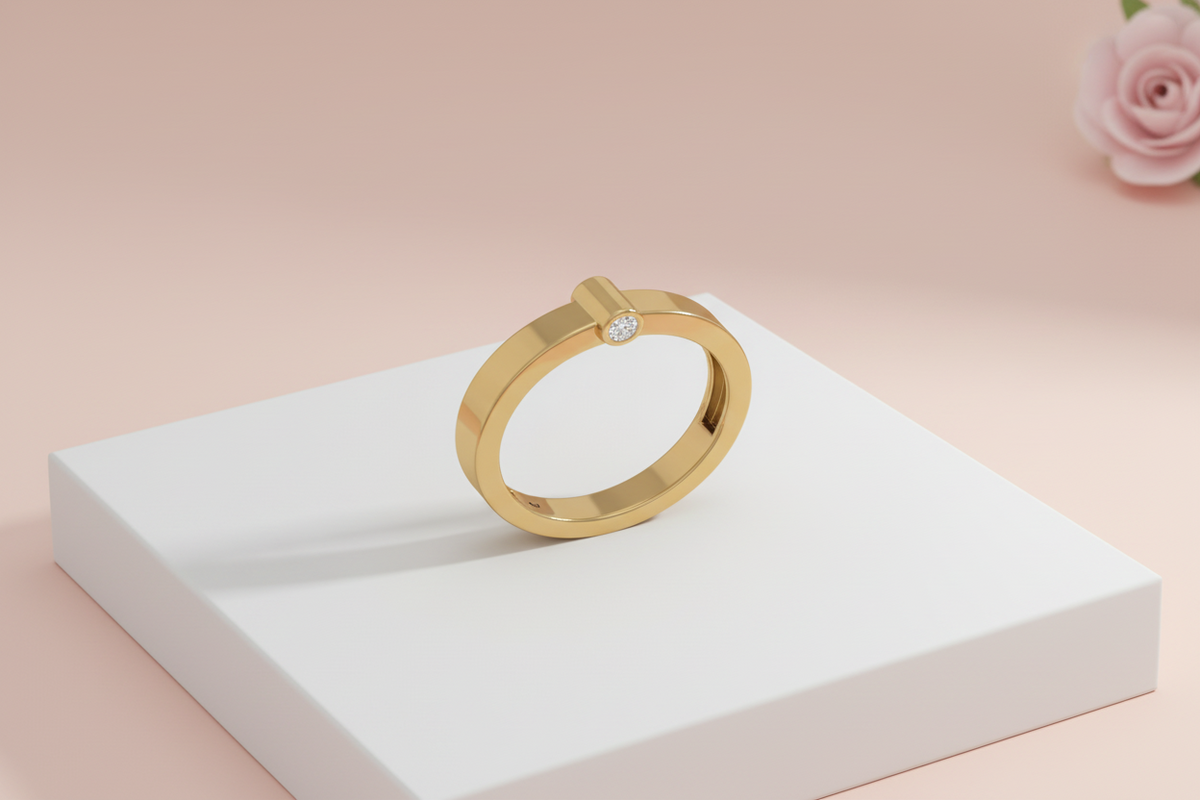 Modern Flush Set Diamond Band Ring