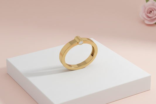 Modern Flush Set Diamond Band Ring