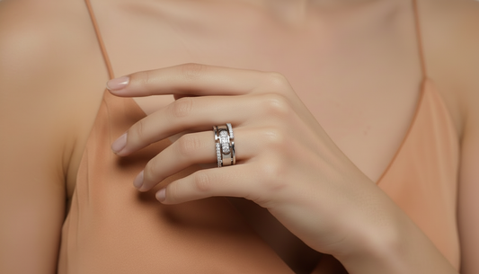 Modern Abstract Silver Ring