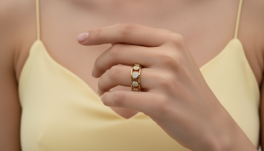 Modern Geometric Diamond Eternity Band