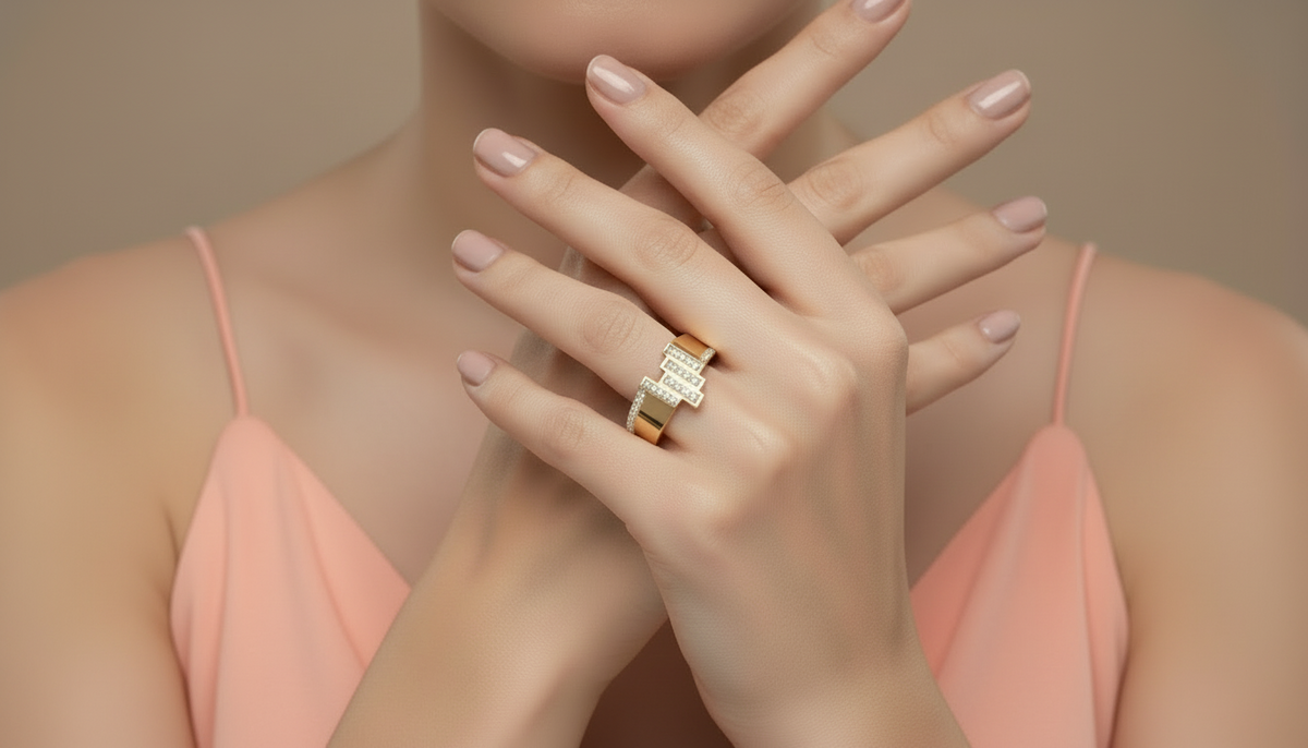 Modern Triple-Bar Diamond Ring