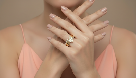 Modern Triple-Bar Diamond Ring