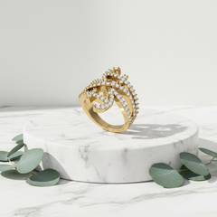 Modern Vortex Swirl Diamond Ring