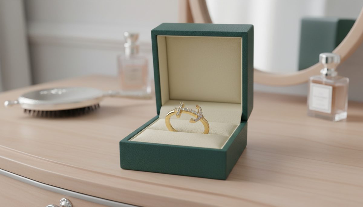 Elegant "Ocean's Anchor" Diamond Ring