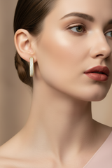 Three Row Diamond Huggies Earrings