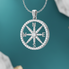 The Compass Diamond Gold Pendant