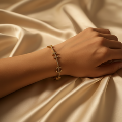 Gold and Diamond Anchor Link Bracelet