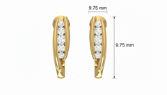 Gold Channel Set Diamond J-Studs Earrings
