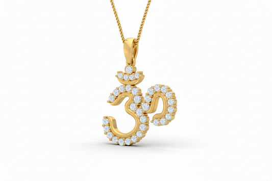 Sacred Aum Symbol Diamond Pendant