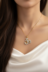 Om Locket with Diamond Accents Pendant
