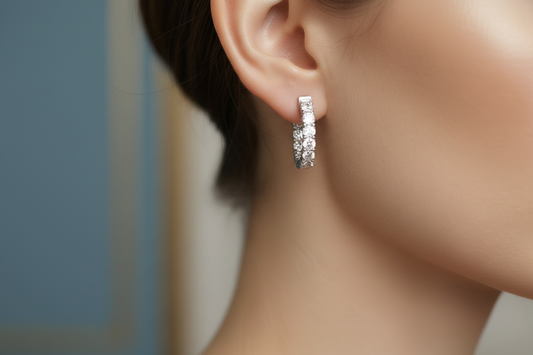 Eternity Gold Diamond Hoops Earrings