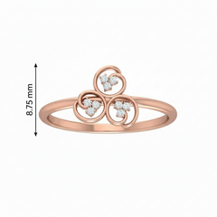 Gold Three-Leaf Clover Diamond Ring