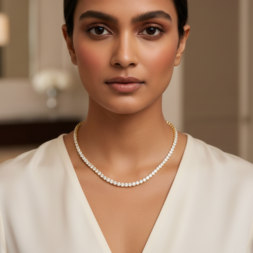 The Minimalist Diamond Tennis Necklace
