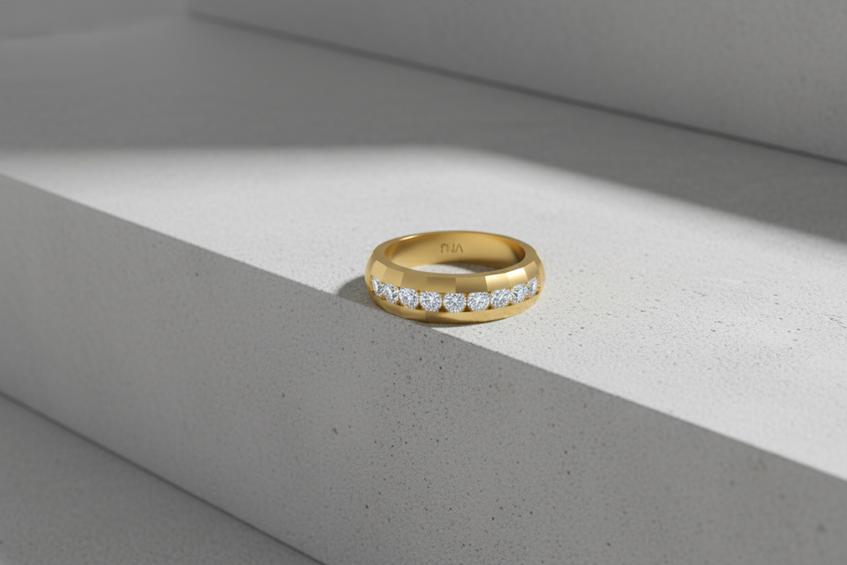 Nine Diamond Channel Set Ring