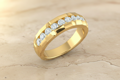 Modern Channel Set Diamond Anniversary Band Ring