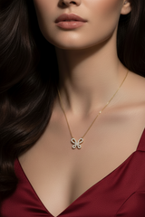 Sparkling Diamond Butterfly Fashion Neckalace With Chain