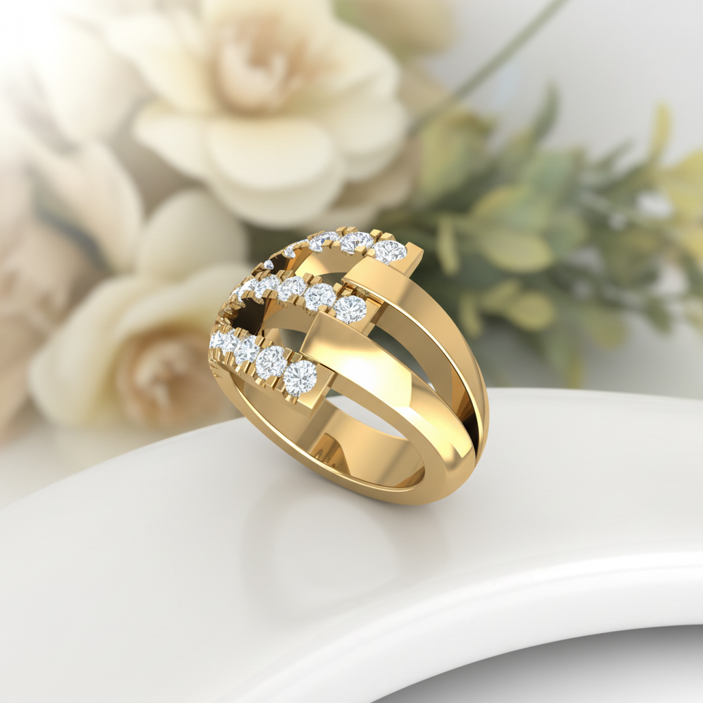 Geometric Charm Diamond Ring