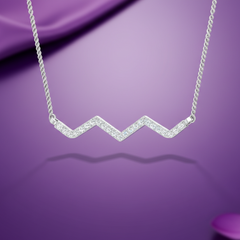 Dainty Diamond Zigzag Necklace With Chain
