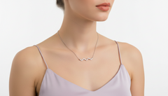 Dainty Diamond Zigzag Necklace With Chain