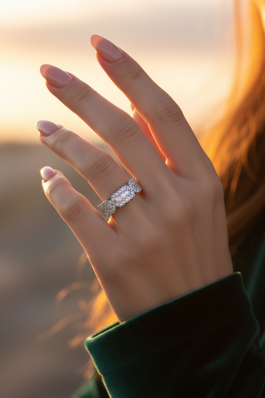 Trilogy Silver Cluster Ring