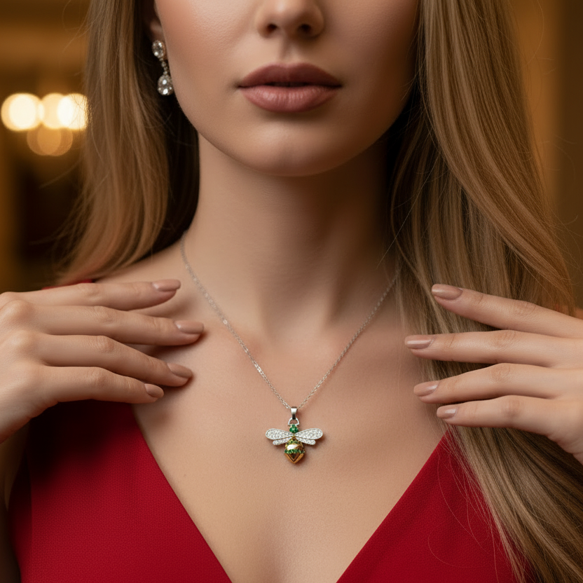Two-Tone With Emerald Stone Bee