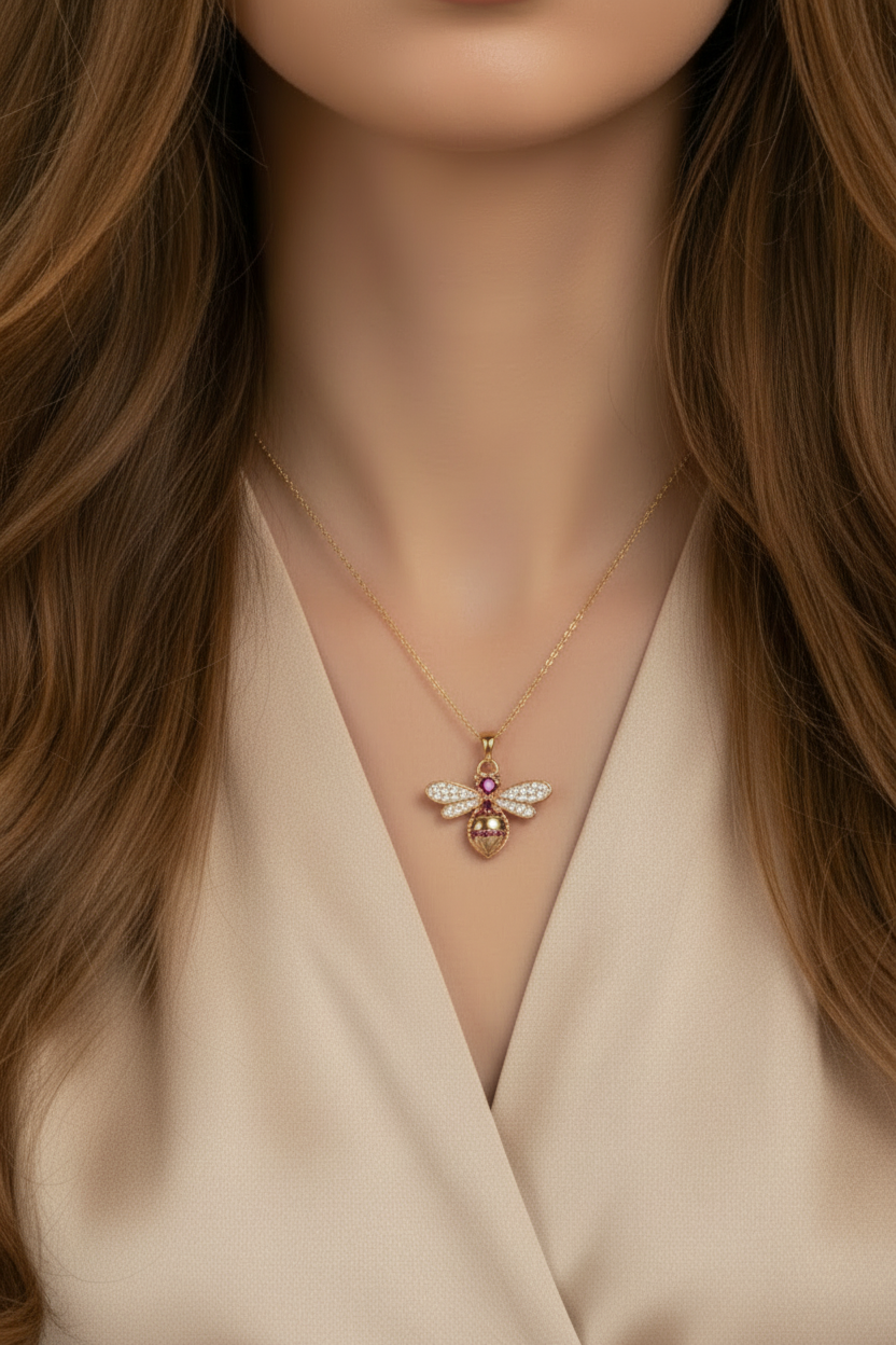 Two-Tone With Ruby Stone Bee