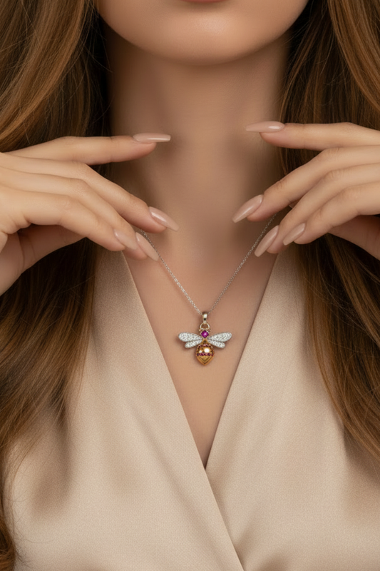 Two-Tone With Ruby Stone Bee