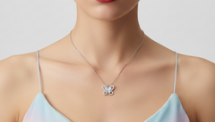 Classic Butterfly Silhouette Diamond Pendant