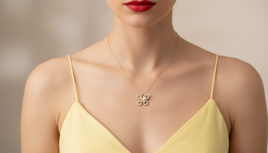 Classic Butterfly Silhouette Diamond Pendant