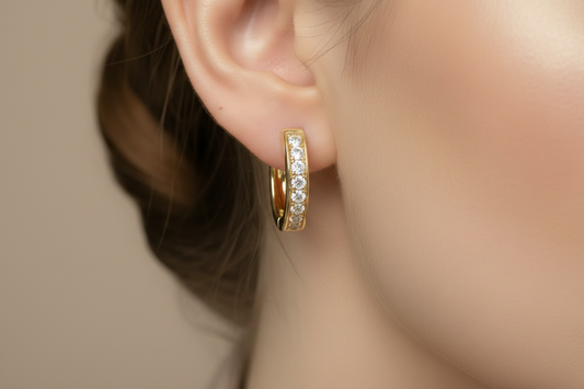 Channel-Set Diamond Huggie Earrings