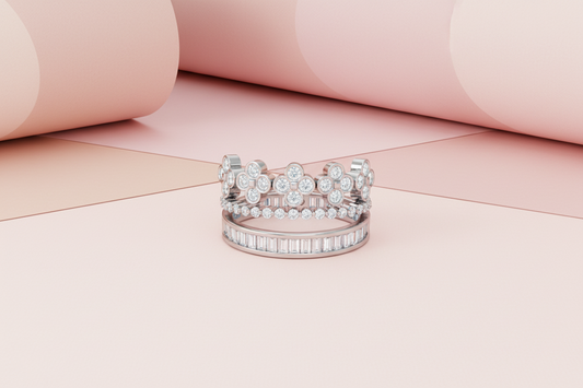 Floral Cluster Silver Ring