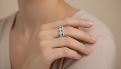 Floral Cluster Diamond Band Ring