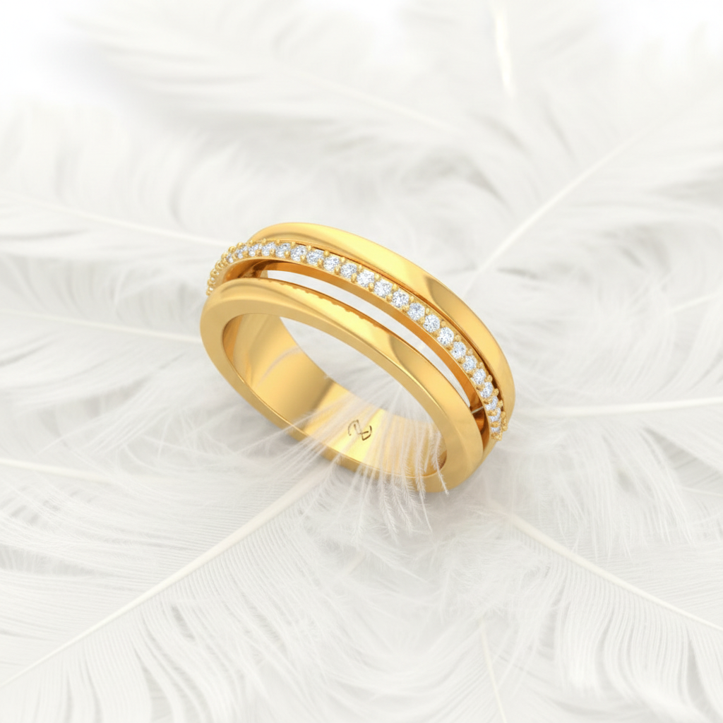 Modern Wrap-Around Diamond Band Ring