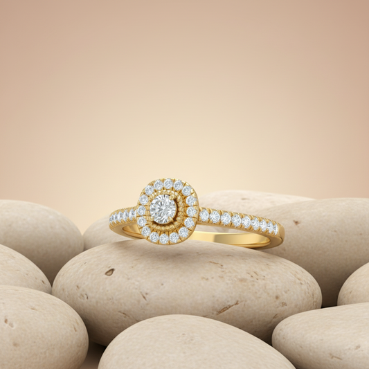 The Micelle Halo Diamond Engagement Ring