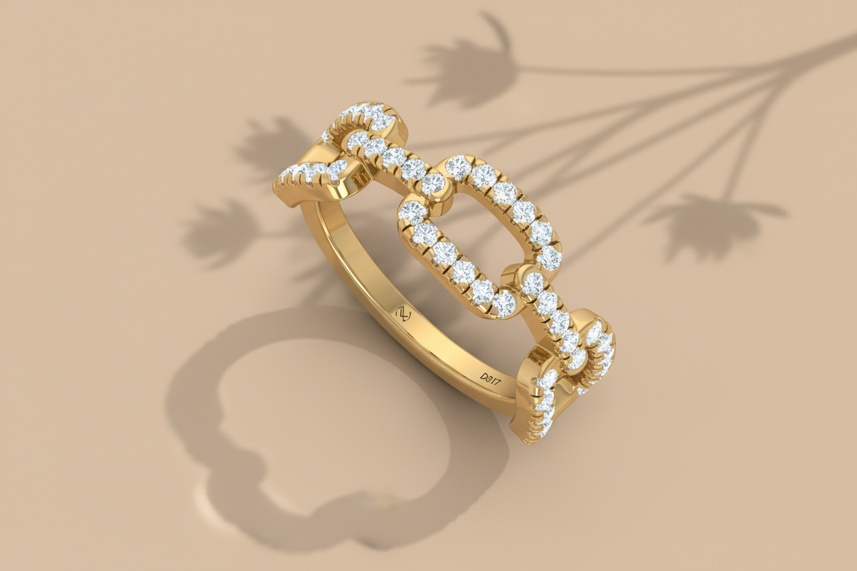 The Interlink Three Box Link Diamond Ring