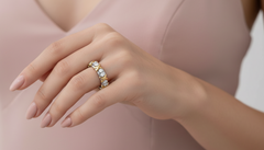 Two-Tone "X" Diamond Eternity Ring