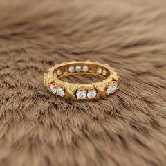 Two-Tone "X" Diamond Eternity Ring