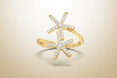 The Stellar Star Diamond Crossover Ring