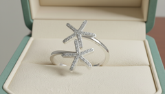 The Stellar Star Diamond Crossover Ring
