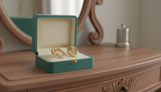 Elegant 'Flame' Design With Lab Diamond Earrings