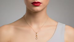 Dainty Gold & Diamond Loop-De-Loop Drop Pendant