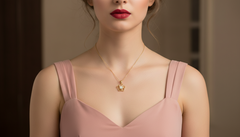 Modern Gold Finish Rosette Crystal Pendant