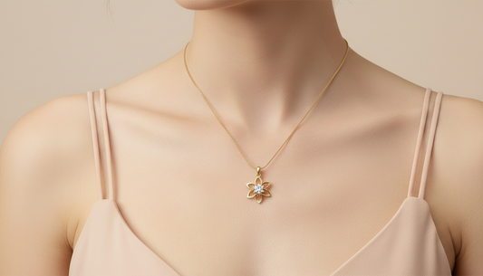 Whimsical Nature-Inspired Diamond Flower Pendant