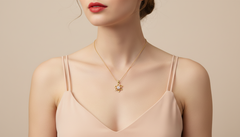 Whimsical Nature-Inspired Diamond Flower Pendant