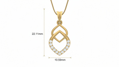 Modern Gold & Lab Diamond Double Loop Pendant